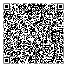 QR barcode with full contact info for phone scanning.